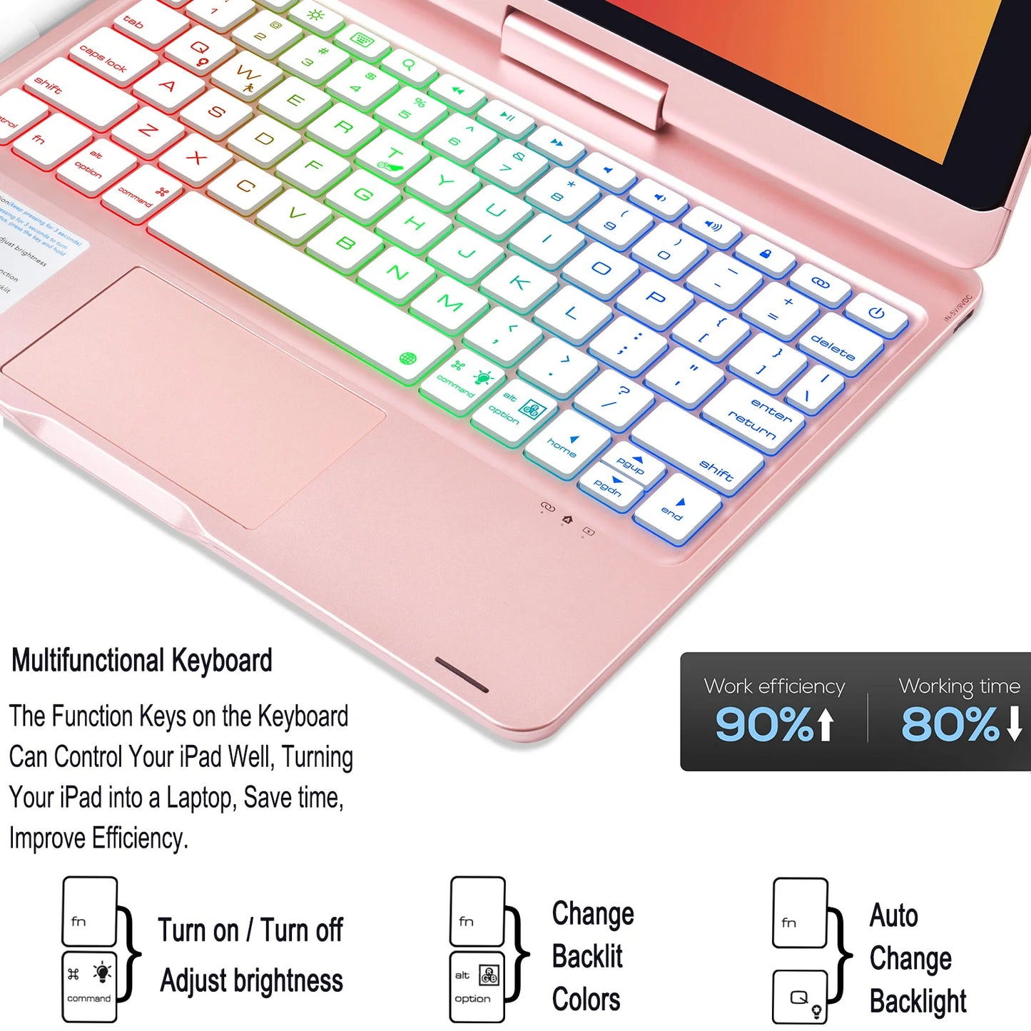 iPad Rotating Rainbow Keyboard